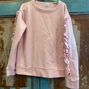Crewcuts pink ruffle sweatshirt